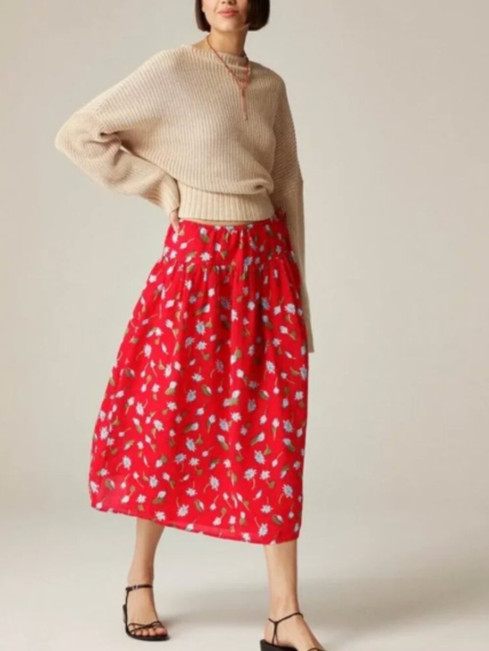 NWT J Crew  Tall Side Skirt in Ramie